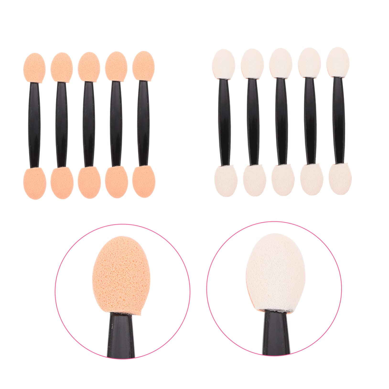 Ipetboom 3sets Double-ended Makeup Brush for Eye Shadow Disposable Latex Sponge Applicators Perfect for Travel Party Wedding Daily Use 100pcs*3