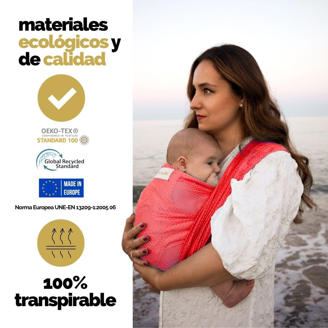Amarsupiel | Fascia portabebe acquatico | Ergonomico e sicuro | Tessuto OEKOTEX traspirante | Ideale spiaggia e piscina | marsupio estivo fino a 20 kg