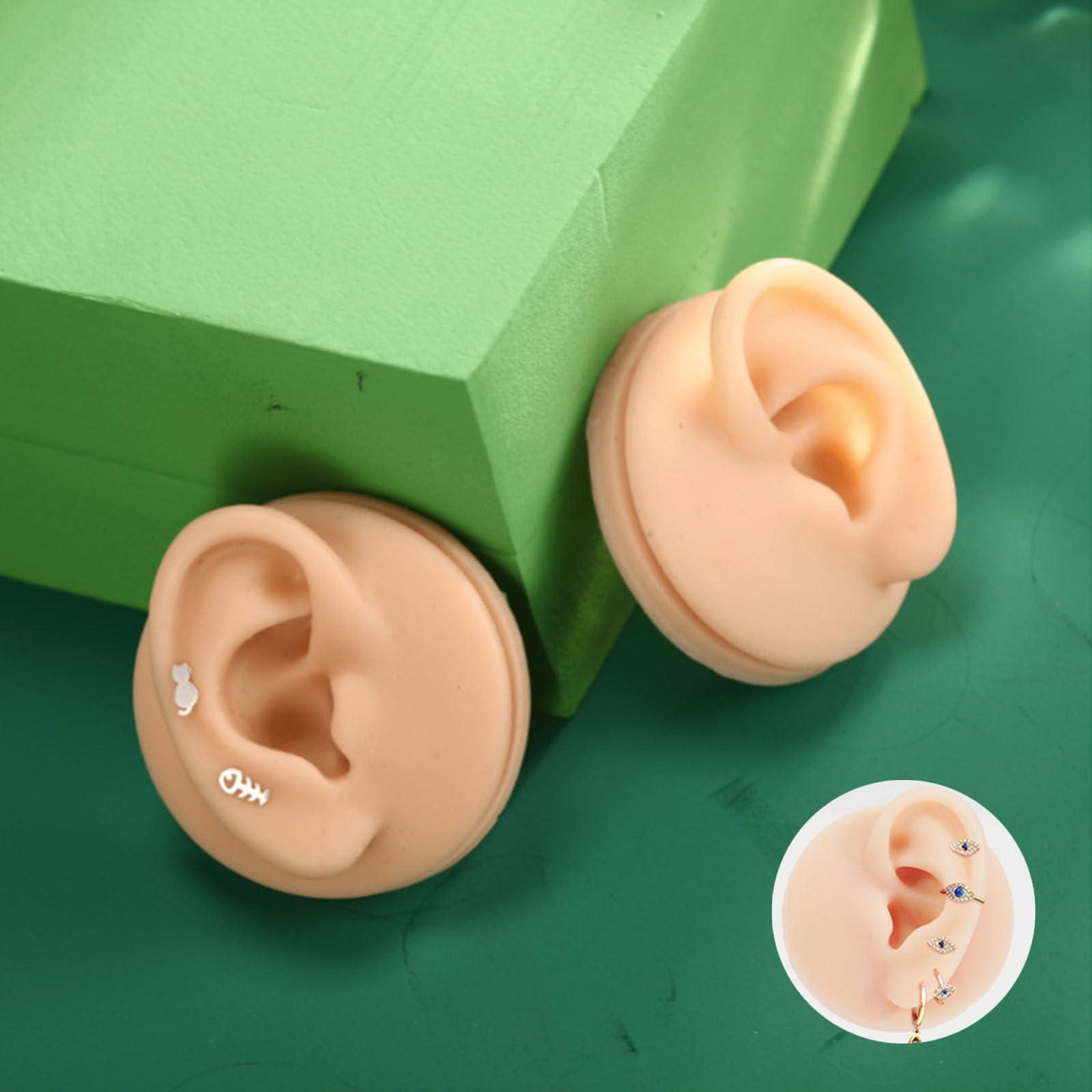 1 paio di modelli di orecchie in silicone morbido e flessibile modello