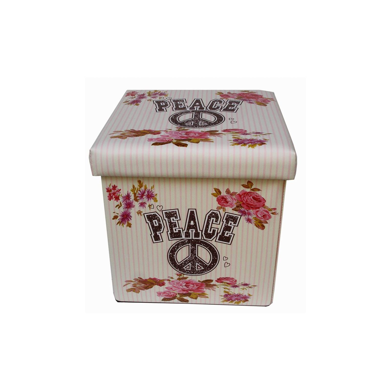 Pouf Contenitore Quadrato Biscottini – 33x60x33 Cm In Ecopelle Con Coperchio Imbottito