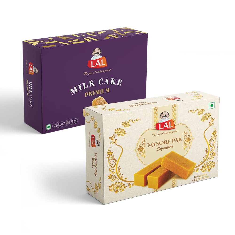 Buy Lal Sweets Combo of Mysore Pak Signature 400g and Milk Cake 400g