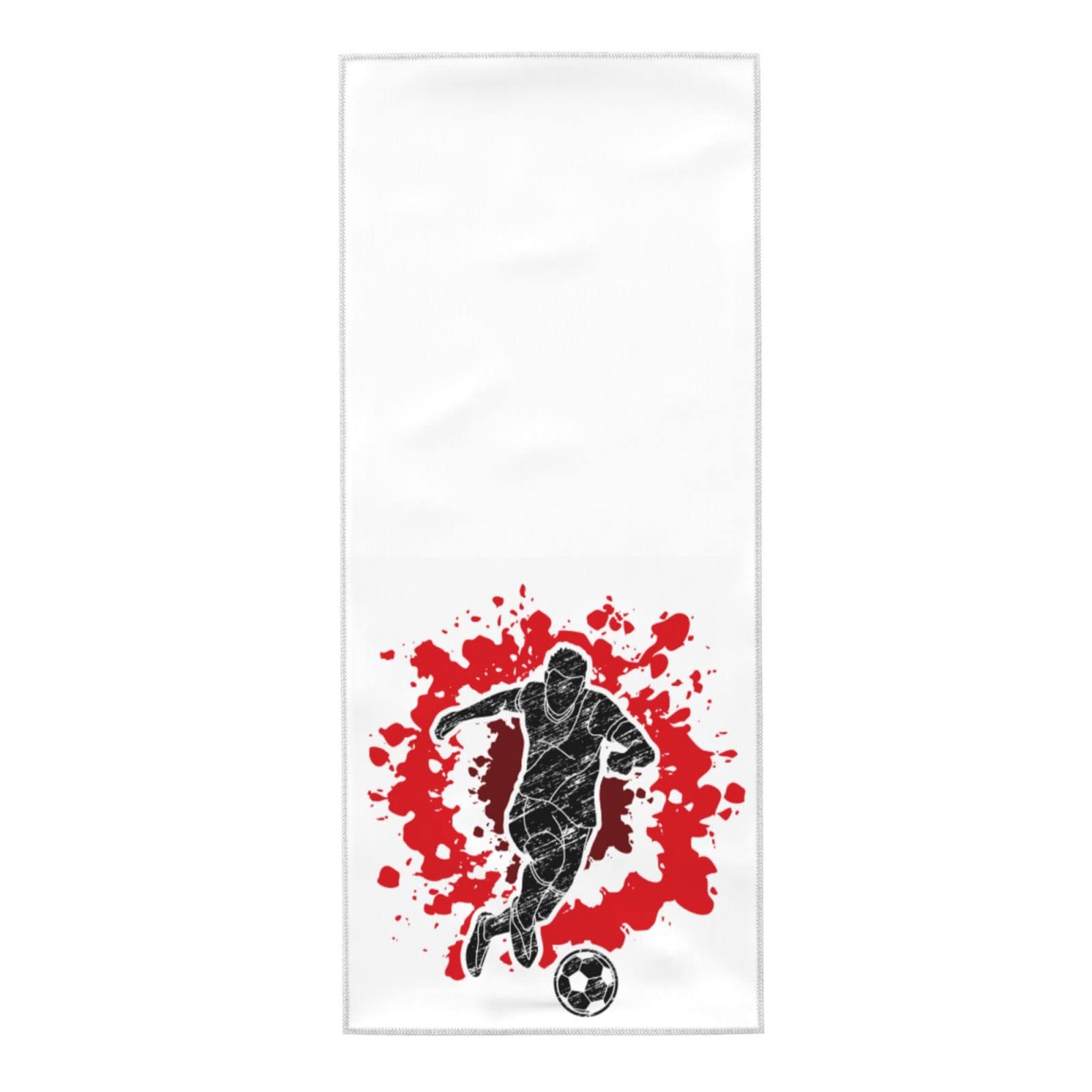 EKAZROMY White Soft Hand Towels with Soccer Player Pattern for Bathroom Hotel Gym and Spa, Sport Bath Face Towels for Boys Girls Women Men Kids, 12