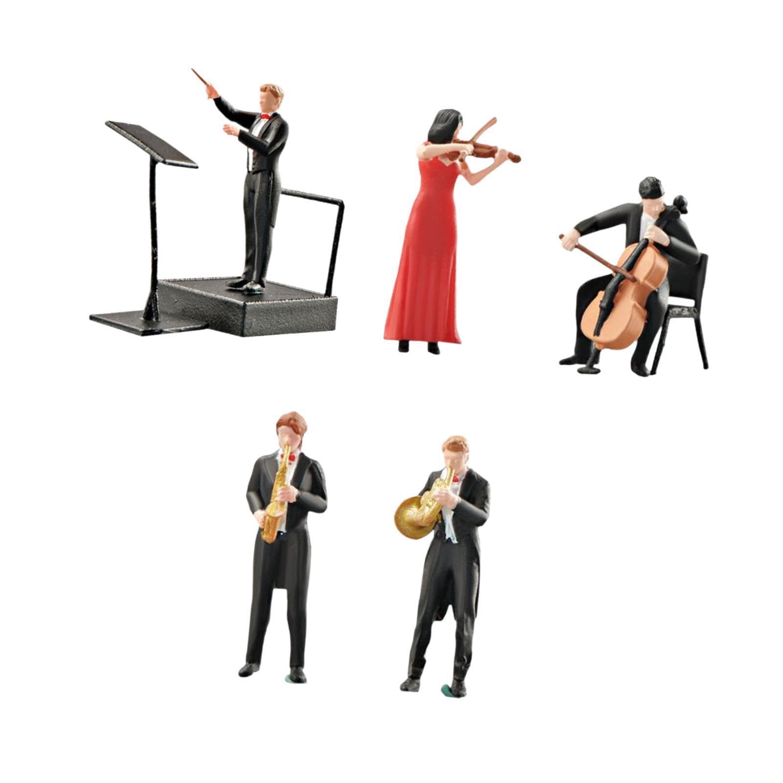 Collezione di modelli con 5 pezzi di figure di persone dipinte che offrono accattivanti dettagli panoramici. Modello fai da te, diorama, scenario