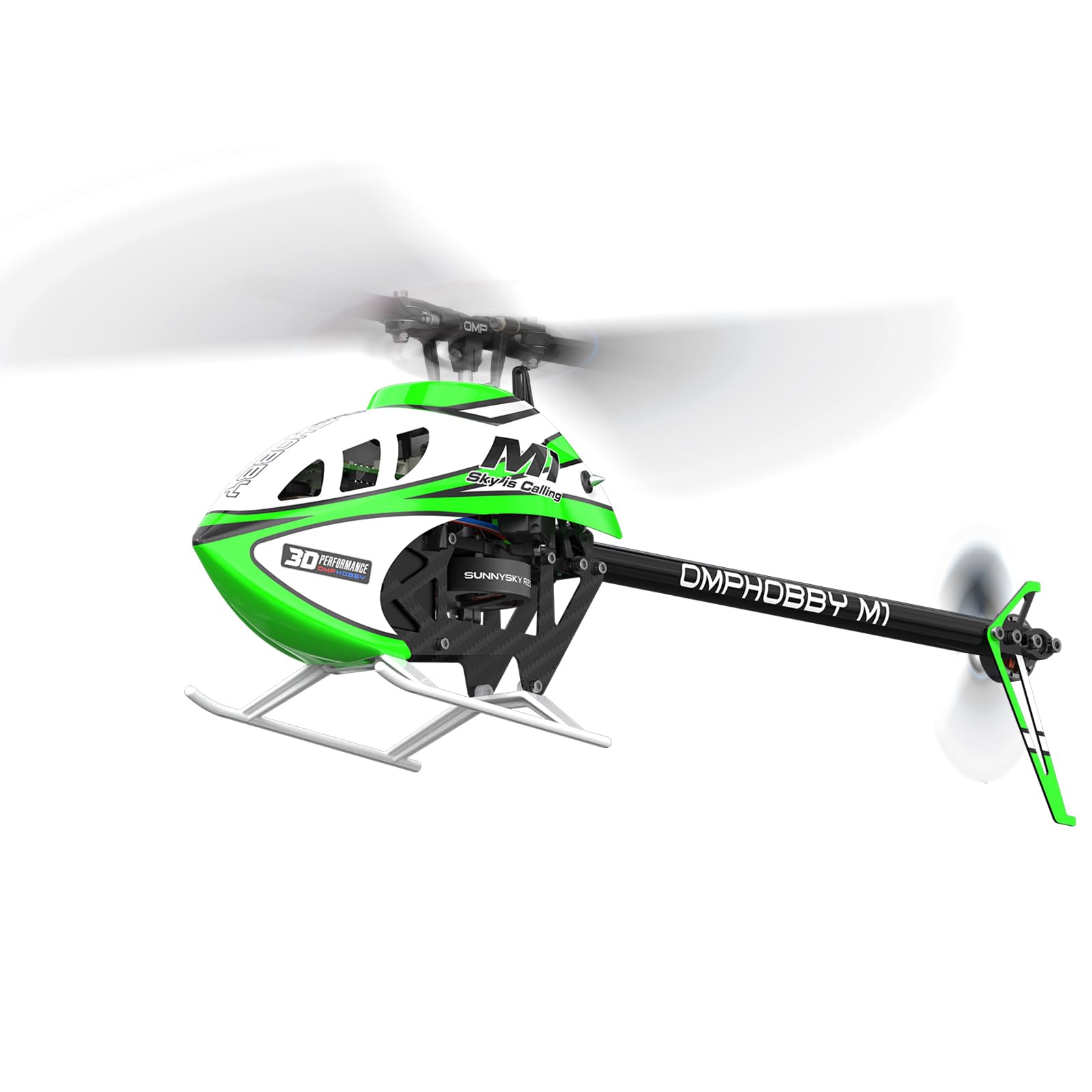 OMPHOBBY M1 V3 PRO RC Helicopter for Adults, 112g Ultra-Light 3D Collective Pitch Heli with OFS3+ Flight Controller, 2S 400mAh LiHV Battery, Integrated ELRS Receiver, APP Configuration（BNF, Green