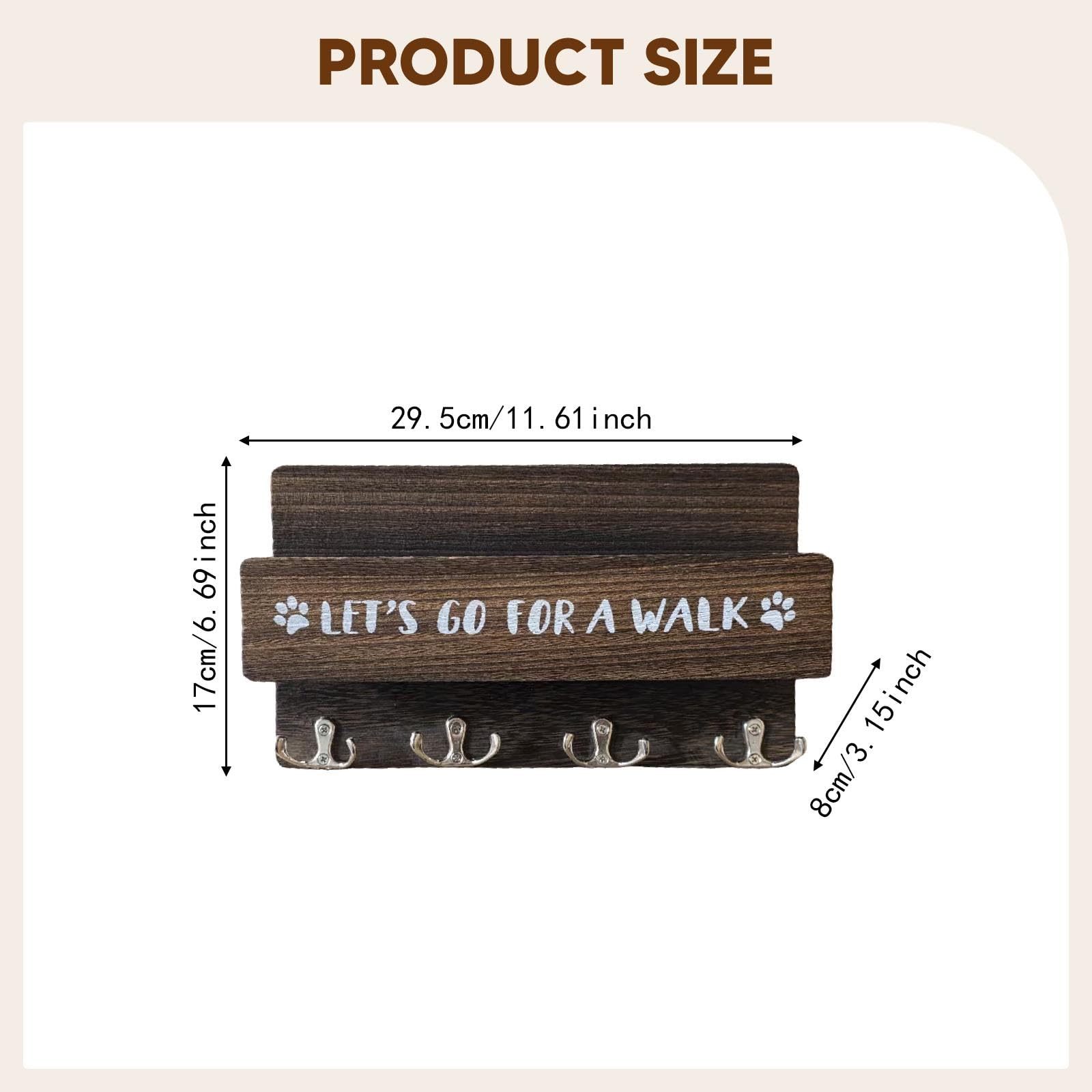 Generic Portachiavi Da Muro Organizer Appendichiavi in Legno con Mensola Ganci Decorativi Retro Adatto per Ingresso Camera Ambiente Lavorativo, Caffè
