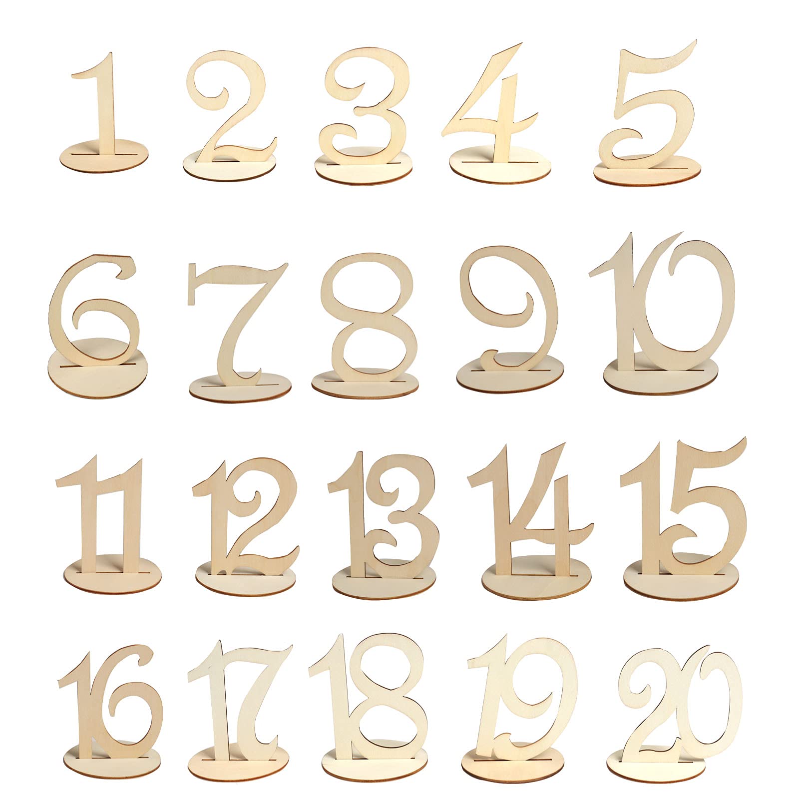 Buy qoupln 120 Wooden Table Numbers 4inch Tall Wood Wedding Table