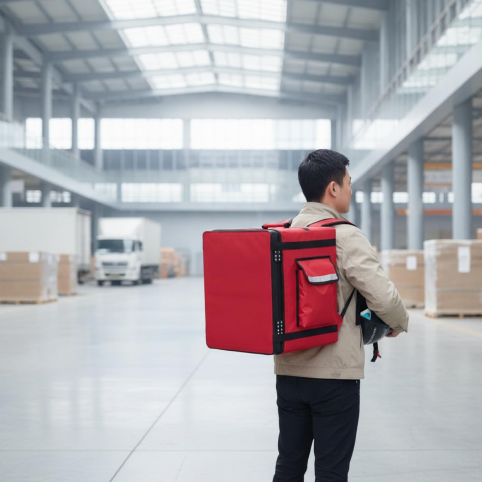 Sharplace Isoliertasche Lieferrucksack Transportbox Warmhaltebox Schaum Dicke Isolierschicht für Warme Und Kalte Speisen mit Trennwand Und