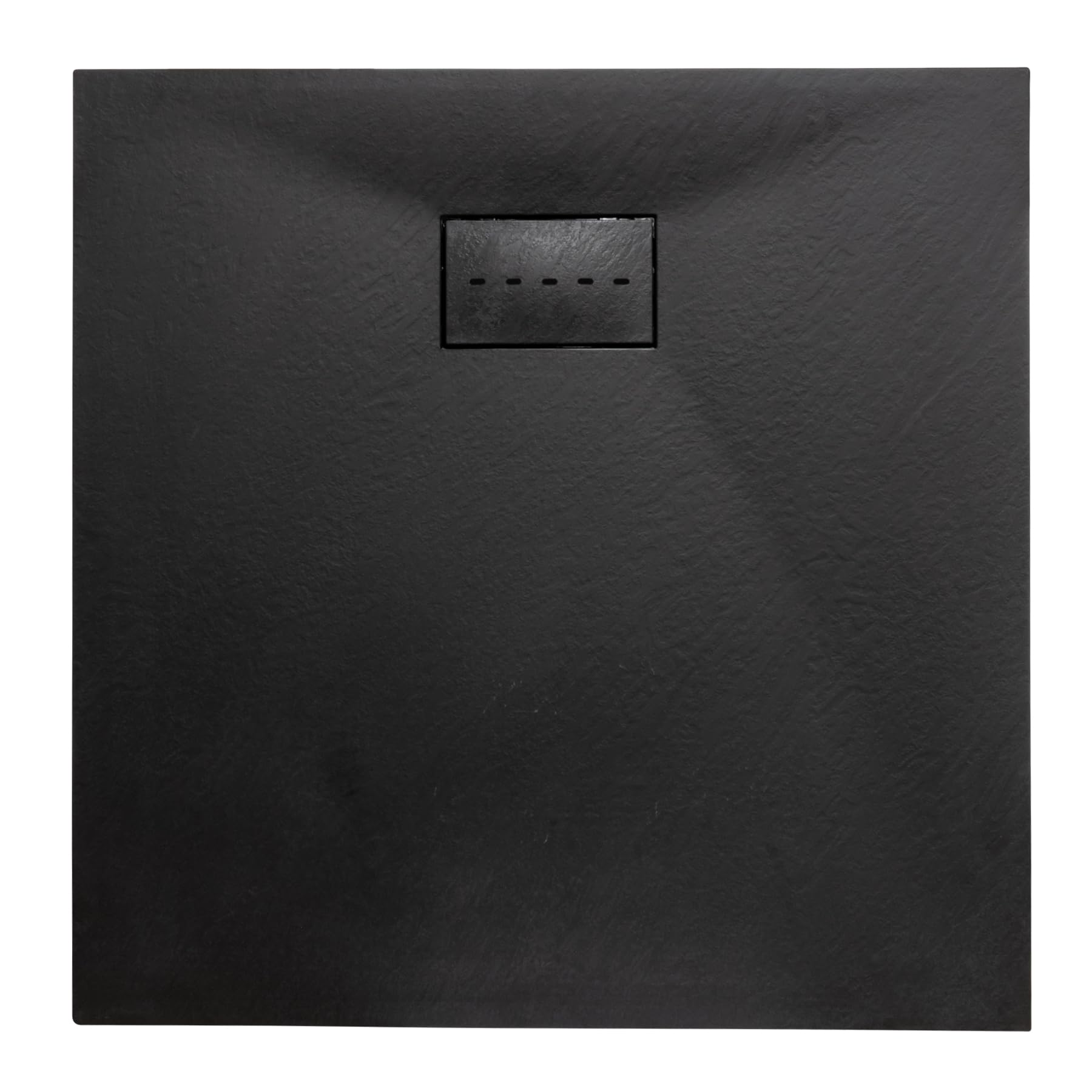 Thermopanel SMC Black Shower Trays Base Slate Stone Effect Textured Non Slip with SMC Holes Cover - 900 x 900mm
