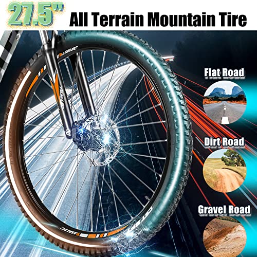 Electric Mountain Bikes For Adults，Peak 750W Bafang Motor, 27.5'' Electric Bicycle, Hydraulic Brakes, 13Ah Ebike Moped Cycle, Full Suspension E-Mtb, 9-Speed Gears (Black Bf Motor) #TOP3