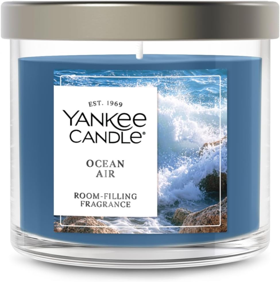 Yankee Candle Small Tumbler Scented Candle with up to 40 Hour Burn Time, Premium Plant Wax Blend for Consistent Burn, 4.3 oz Tumbler Candle with Room Filling Fragrance, Ocean Air