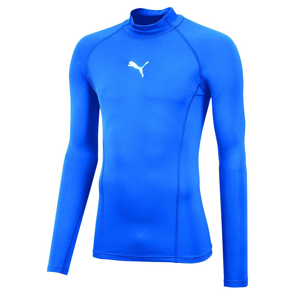 PUMA Men'S Liga Baselayer Tee Long Sleeve Warm Functional Underwear, Electric Blue Lemonade, Medium