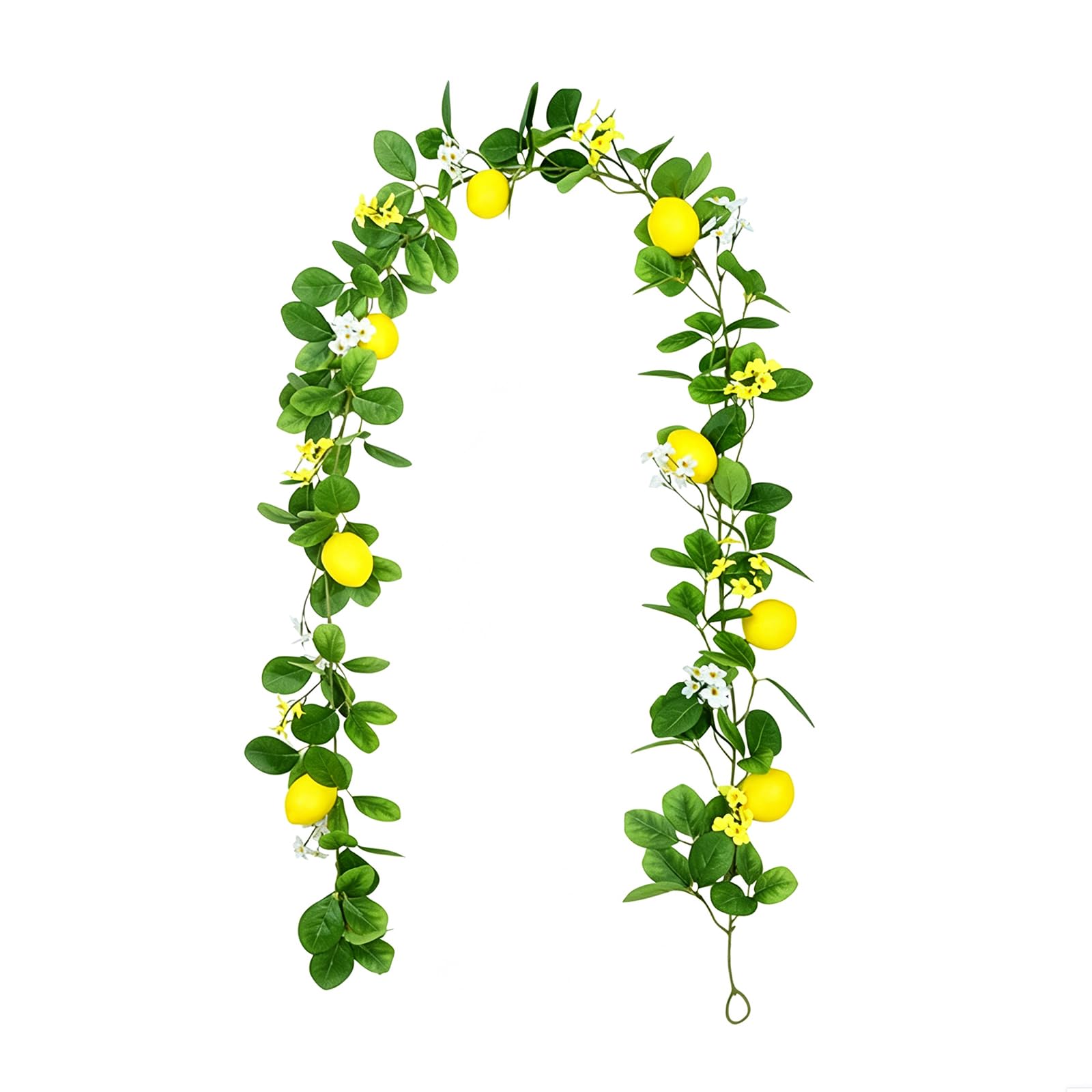 Realistic Artificial Lemon Garland with Green Leaves Artificial Lemon Flower Garland Vine Summer Greenery Vines Garland for Door Wall Wedding Party Table Decorations (05)
