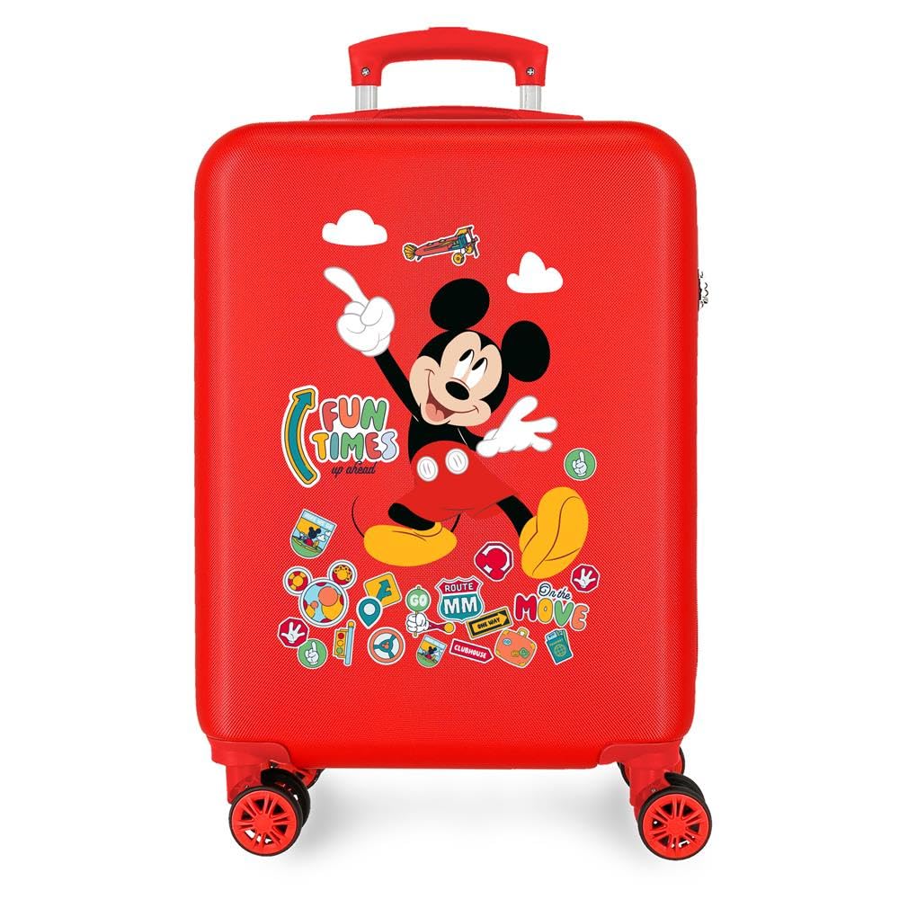 Disney Joumma Mickey Fun Times Cabin Suitcase Red 38x55x20 cm Rigid 2 kg Side Combination Lock ABS 2 kg 35L Hand Luggage