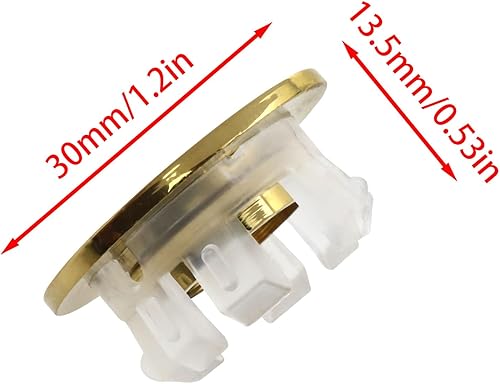 Miniatura 2 de -Cubierta de desbordamiento para lavabo, orificio de inserción de latón, redondo, reemplazo, contenedores de baño, lavabos de cocina (dorado) -2