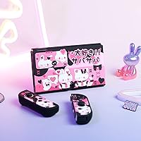 Vista 6 de GeekShare Funda protectora delgada compatible con Nintendo Switch OLED y Joy-Con - Absorción de golpes y arañazos - PinkHolic