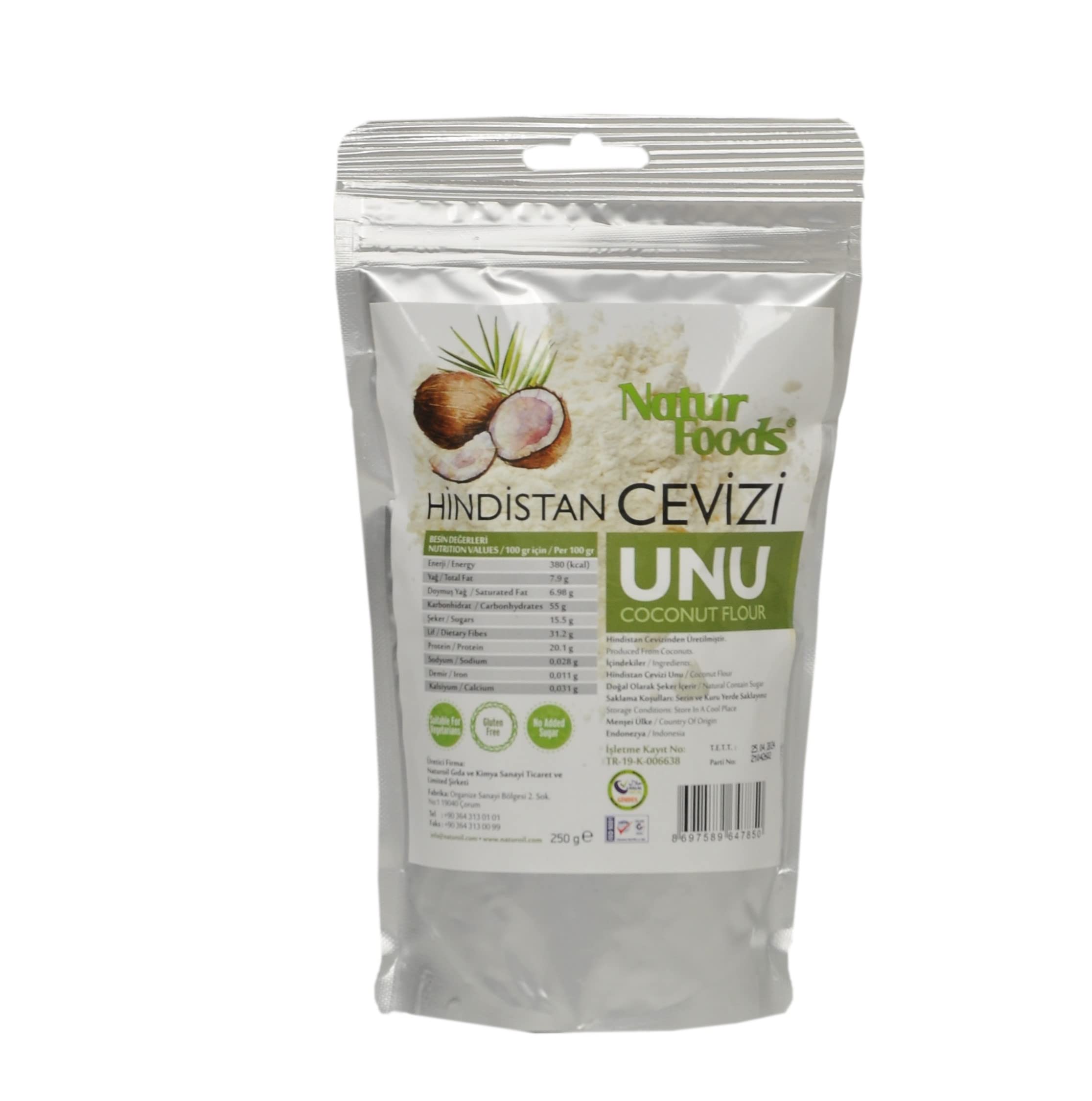 Naturfoods Hindistan Cevizi Unu Gulutensiz 250gr
