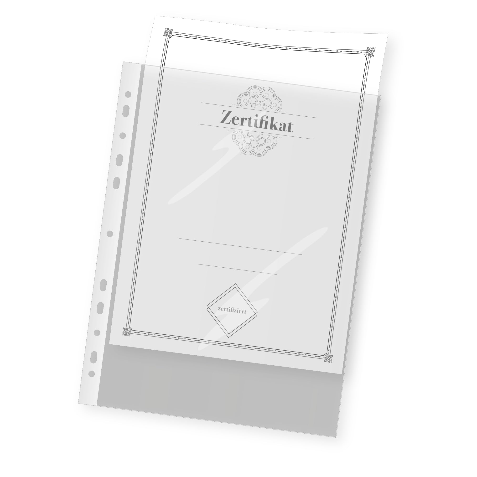 Idena 90371-500 unidades bolsillos transparentes A4 granulados, bolsillos para folletos de plástico de 40µ, a prueba de documentos, láminas transparentes con perforación universal