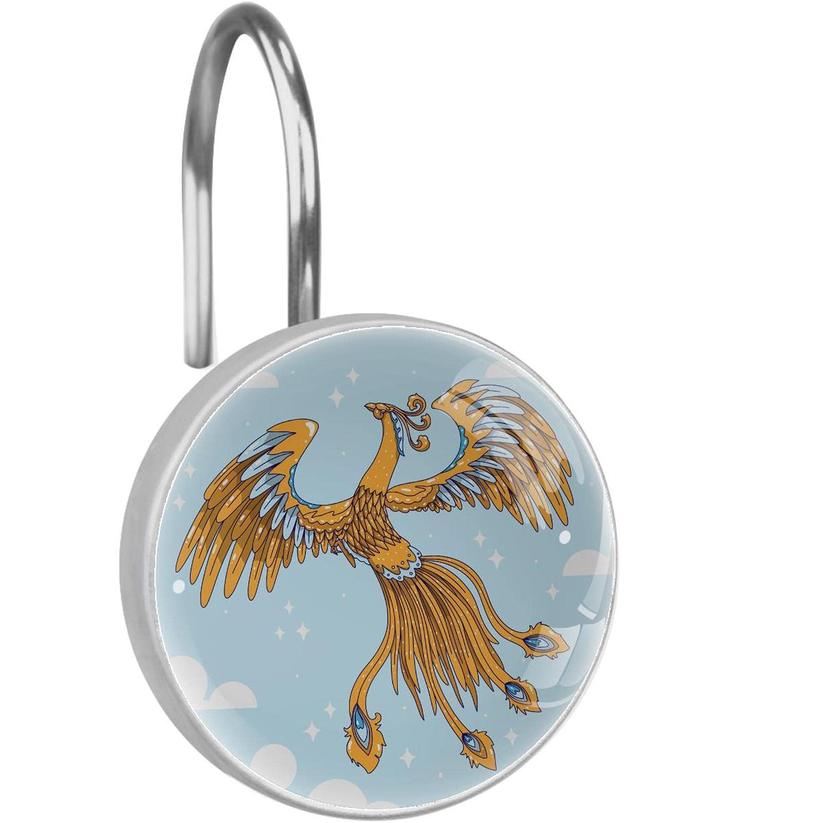 Crochets rideau de douche acier inoxydable haut de gamme Phoenix design ciel