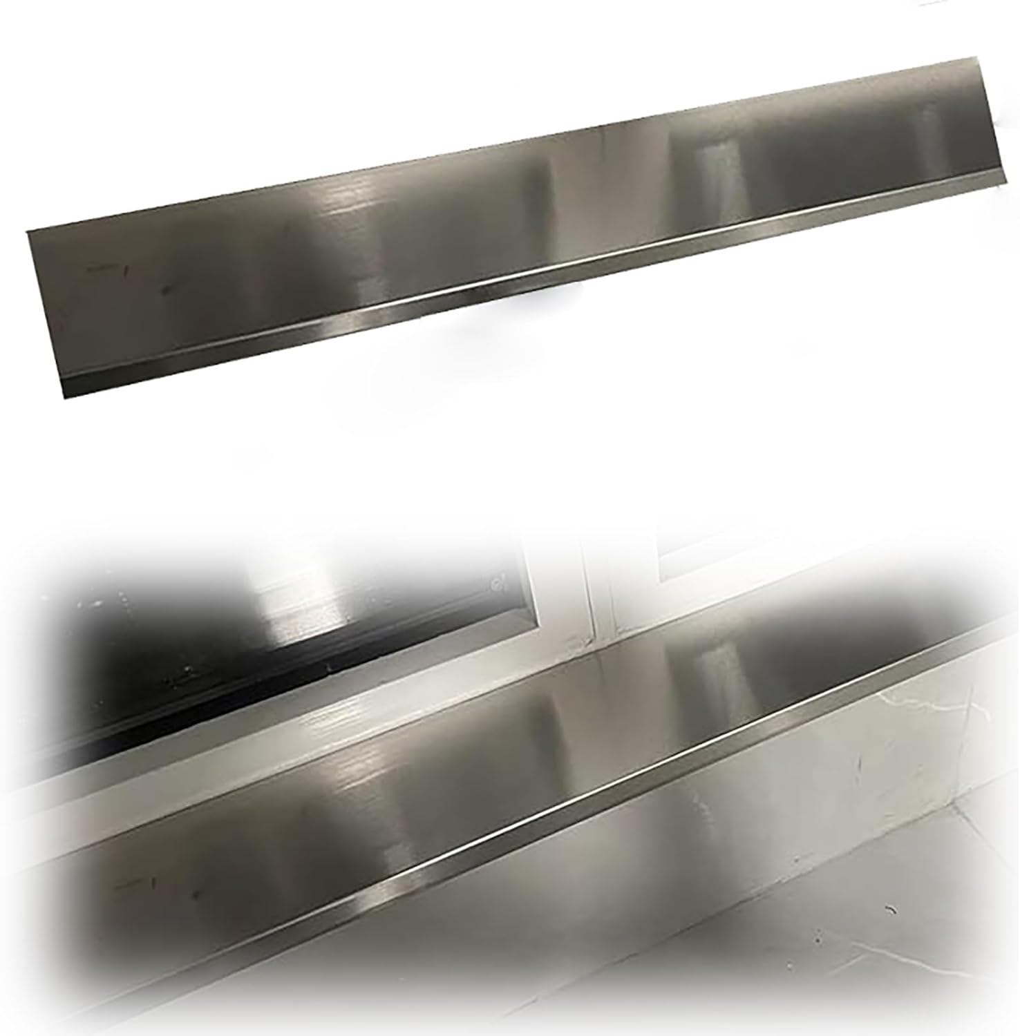 ZIMGOD Window Sill Cover Decorative Windowsill Board for Door Frames, Silver Window Cill Storage Plate for Living Room Apartment, Kitchen Windows Replacement Home Panel(180x8cm(70.8x3.1in))