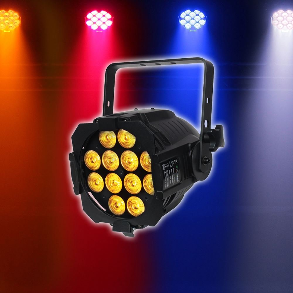 Alu HEX LED Par 64 schwarz (12x12W 6in1)