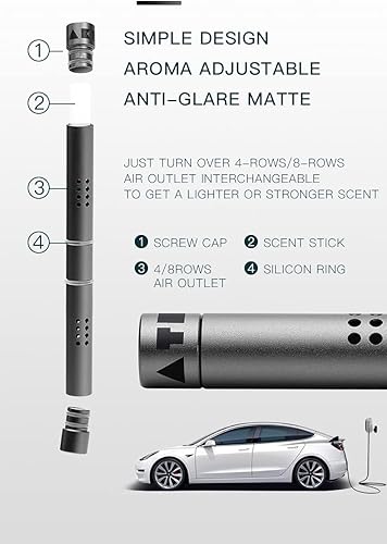 Miniatura 10 de S3XYWORLD Ambientador Tesla Model 3 y Model Y, diseño delgado invisible, dura más de 3 semanas, aroma de aromaterapia, eliminador automático de