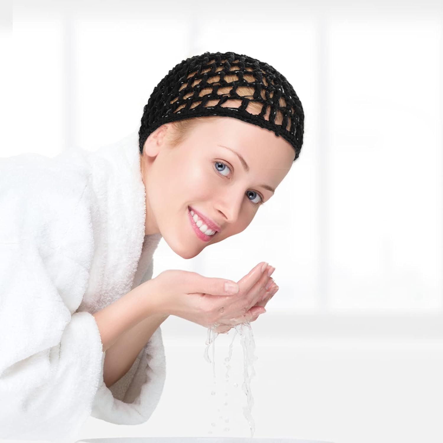 4 Pack Hair Nets Cap Crochet Knit Snood Bonnets Sleeping Hairnet Fitted Hair Cover Wrap Comfortable Haircare Wave Cap