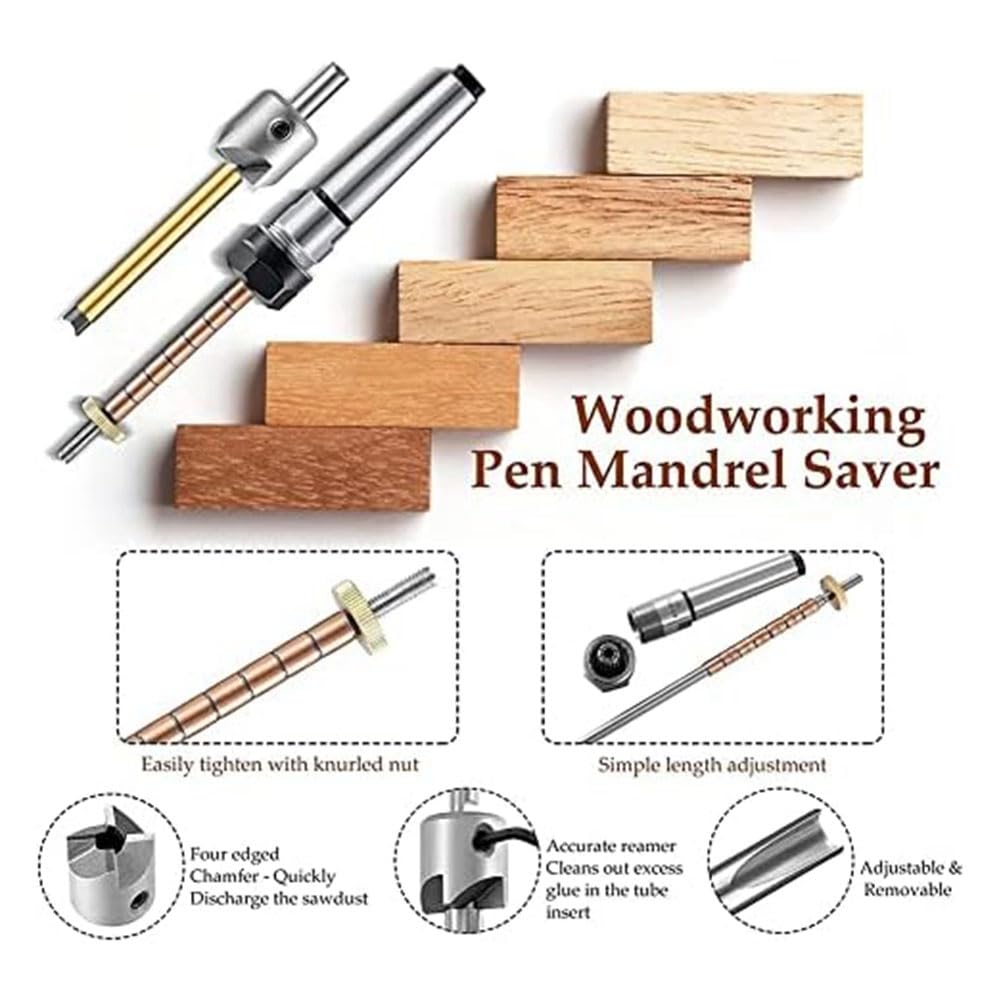 Kit de fabricación de bolígrafos, eje de bolígrafo y soporte para bolígrafo, mandril de giro de madera para hacer bolígrafos, torno de carpintería, piezas de repuesto accesorios B