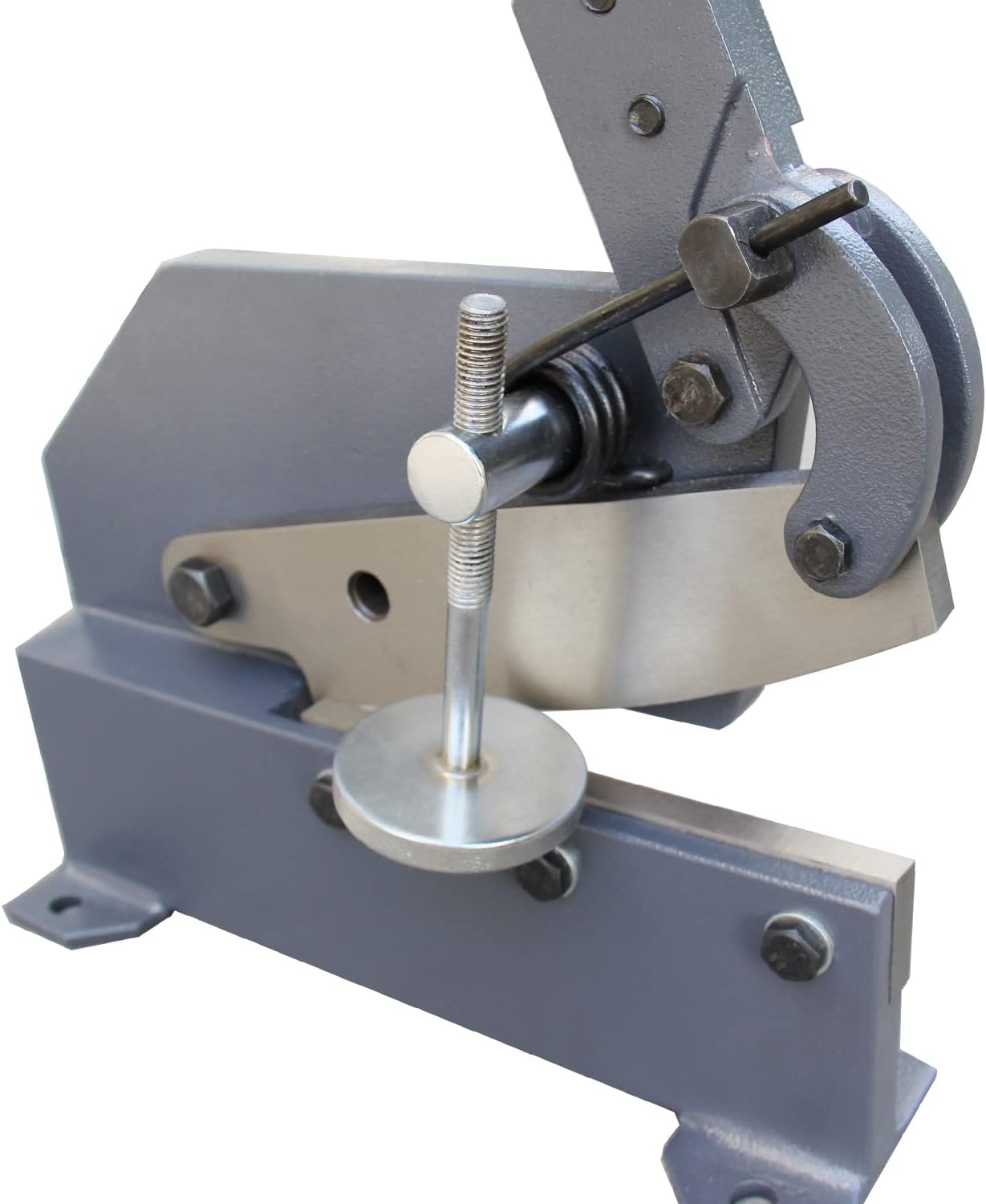 KAKA INDUSTRIAL Manual Metal Shear,6 inch Cutting Capacity for Steel Plate, Round and Flat Bars | Bench-Mount Hand Cutter HS-6