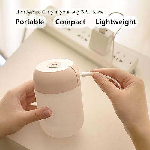 Miniatura 8 de 2-IN-1 Ultrasonic Cool Mist Humidifier with Eye-Protecting Night Light, Baby Bedroom Essential, Portable Silent Auto Shut Off Mist Spray for Travel,