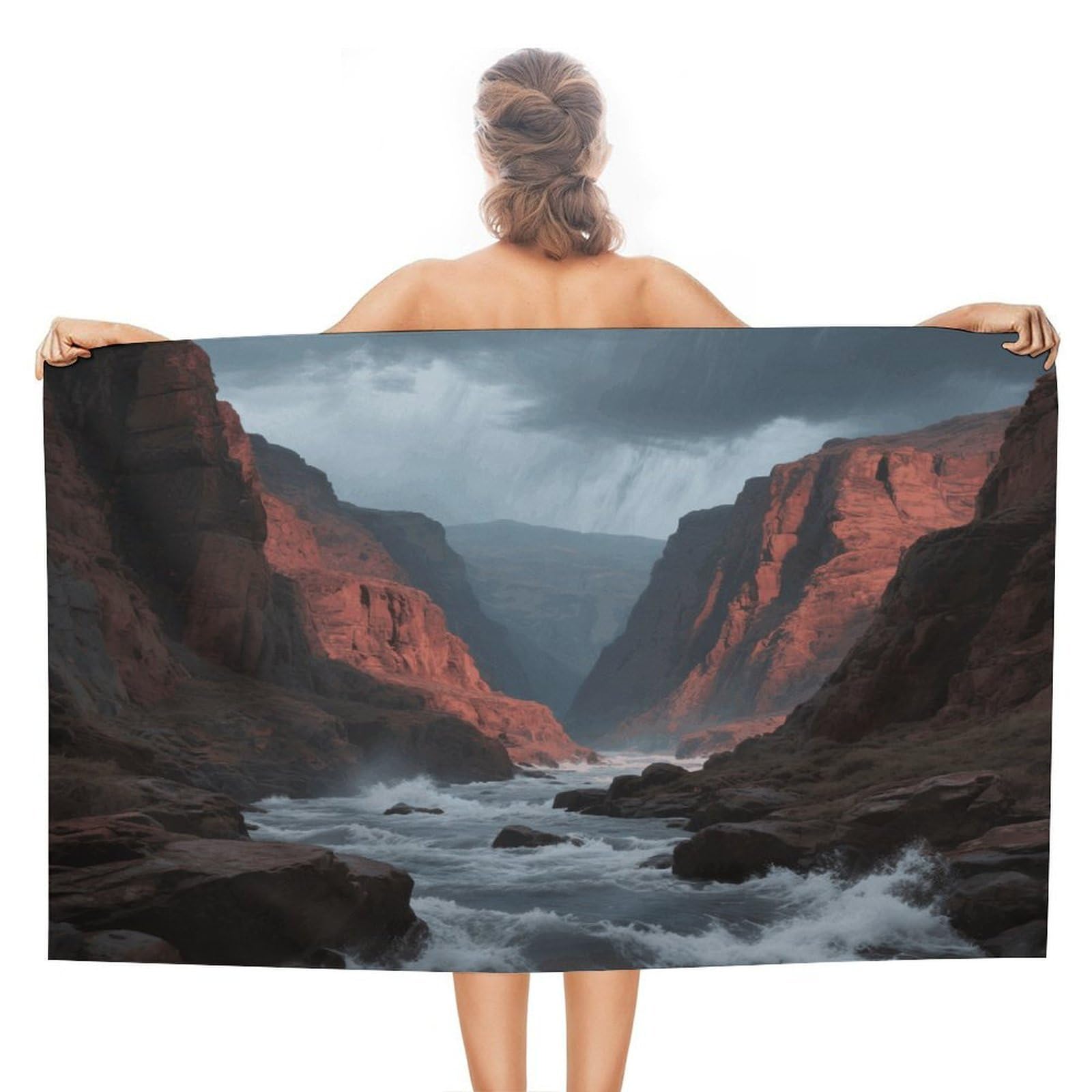 VstaDank Topographic Beach Towel 51x31 Inch Oversized Soft Bath Towel Luxury Plush Thick Hotel Swim Pool Towels Super Quick Dry Travel Towels for Camping Gym Sports Yoga