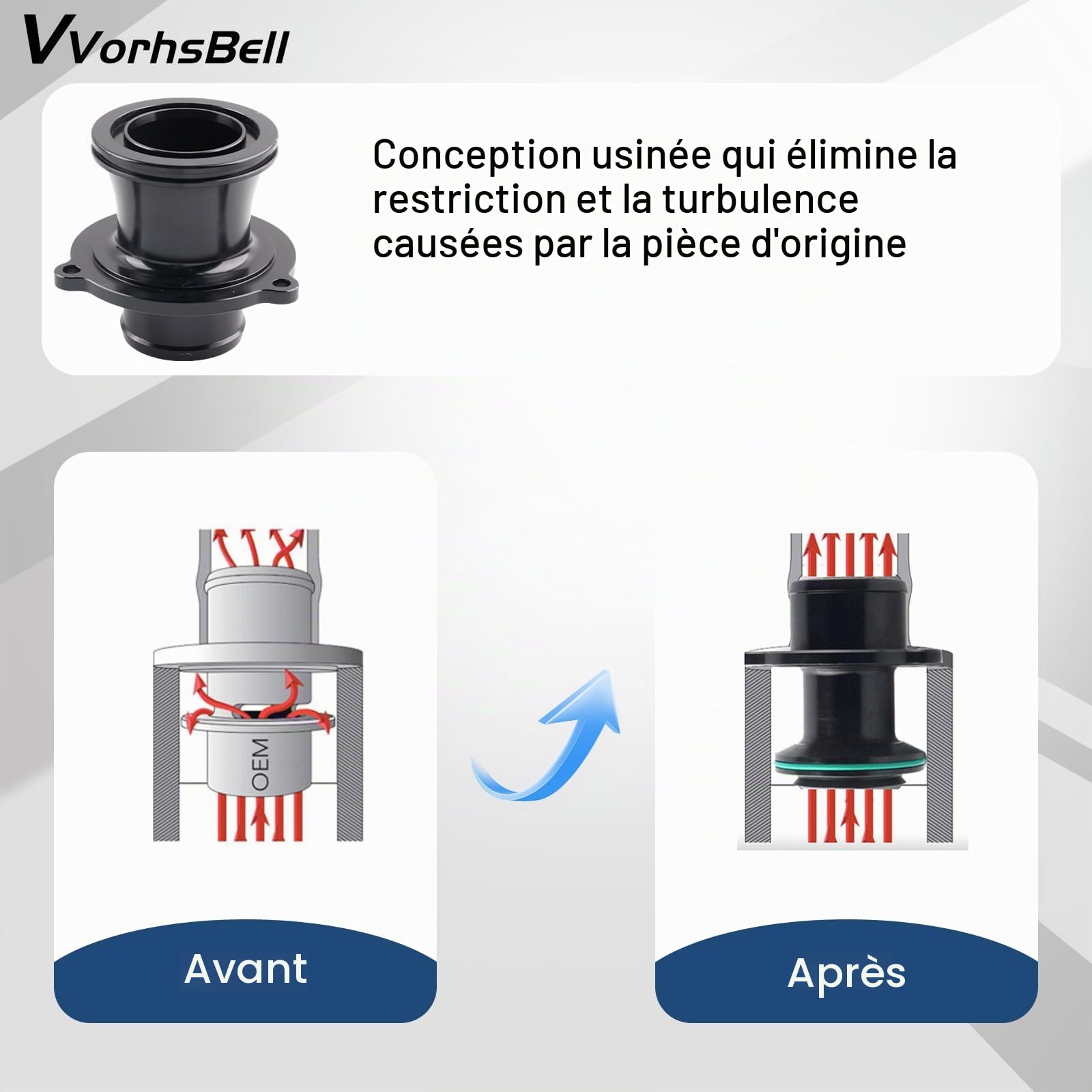 Kit de tuyau d'entrée turbo compatible avec VW Golf MK7/7.5 GTI R Audi A3 S3 8V TT EA888 IS20 IS38 – Coude en aluminium à haut débit, tuyau et silencieux en silicone