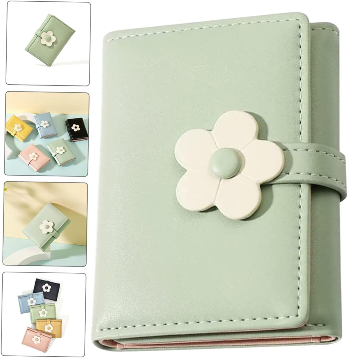 Girls Short Tri Fold PU Wallet with Cute Floral Design