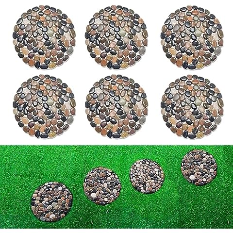 Lechloris 12-inch River Rock Stepping Stones Cover