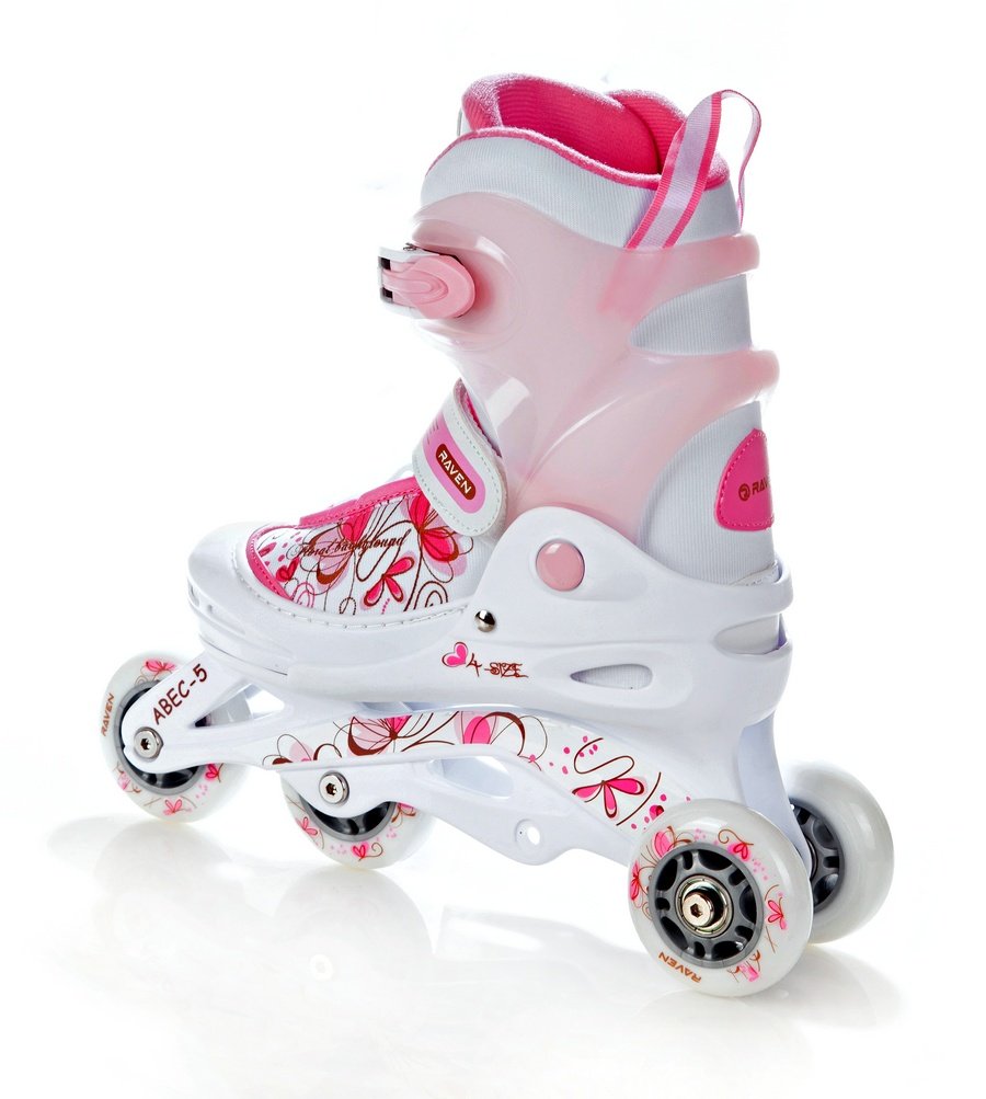 Raven 3in1 Verstellbare Inline Skates Laguna - Inliner Triskates - Rollschuhe - Kugellager Abec5 - SAS - Shock-Absorbing-System - Triple-Vent-System - Dreifach Schaum