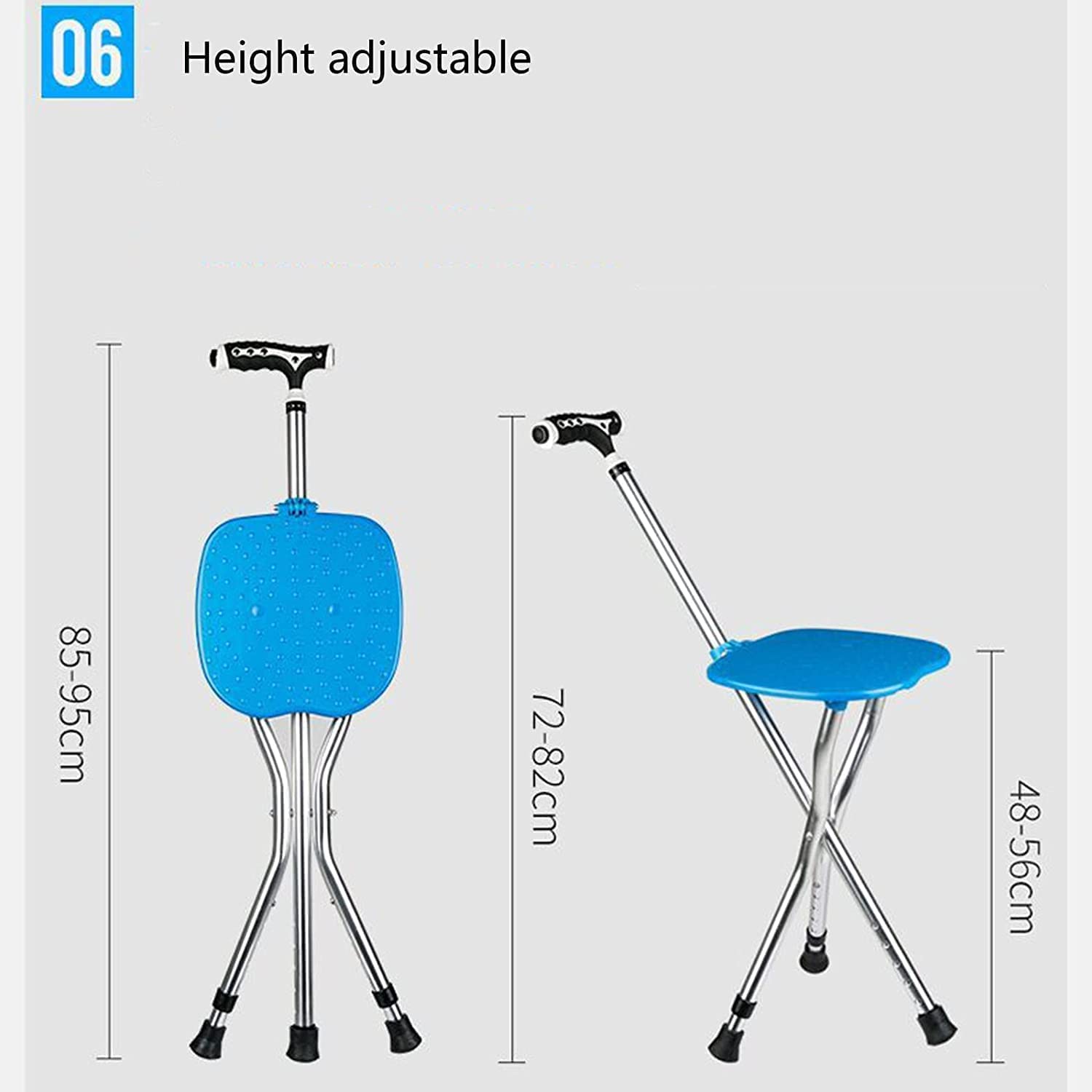 Muletas para Personas Mayores con luz LED Bastones Plegables de Aluminio portátiles Bastones Ajustables en Altura para Trabajo Pesado/B