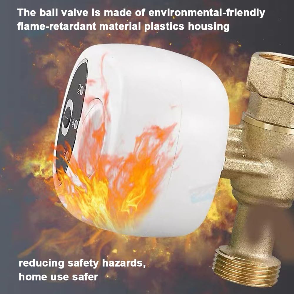 Valvola a sfera WiFi intelligente, valvola di spegnimento automatico dell'acqua, supporta il controllo app, 3 modalità di temporizzazione, allarme perdite di acqua e gas, compatibile con assistente