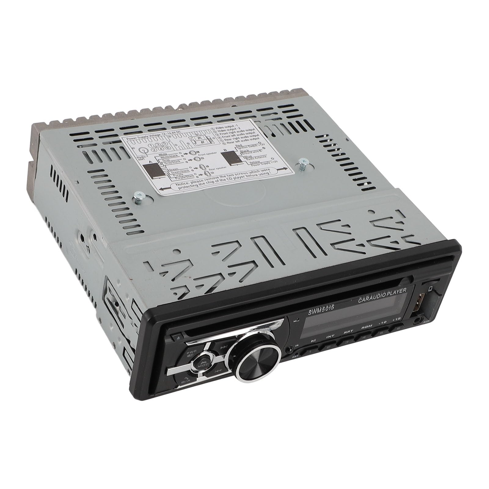 Bluetooth-CD-Autoradio mit USB-Anschluss, UKW-Radio, MP3-Player, Unterstützt CD-DVD-AUX-TF-Eingang, Single-Din-Autoradio, mit Fernbedienung