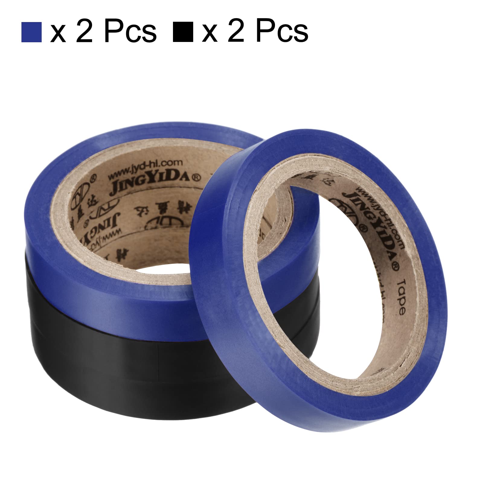 PATIKIL 26Ft Grip Finishing Tape, 4 Pack PVC Racquet Finishing Tapes Racket Accessories Sticky Seal for Tennis Badminton Blue/Black - Image 3
