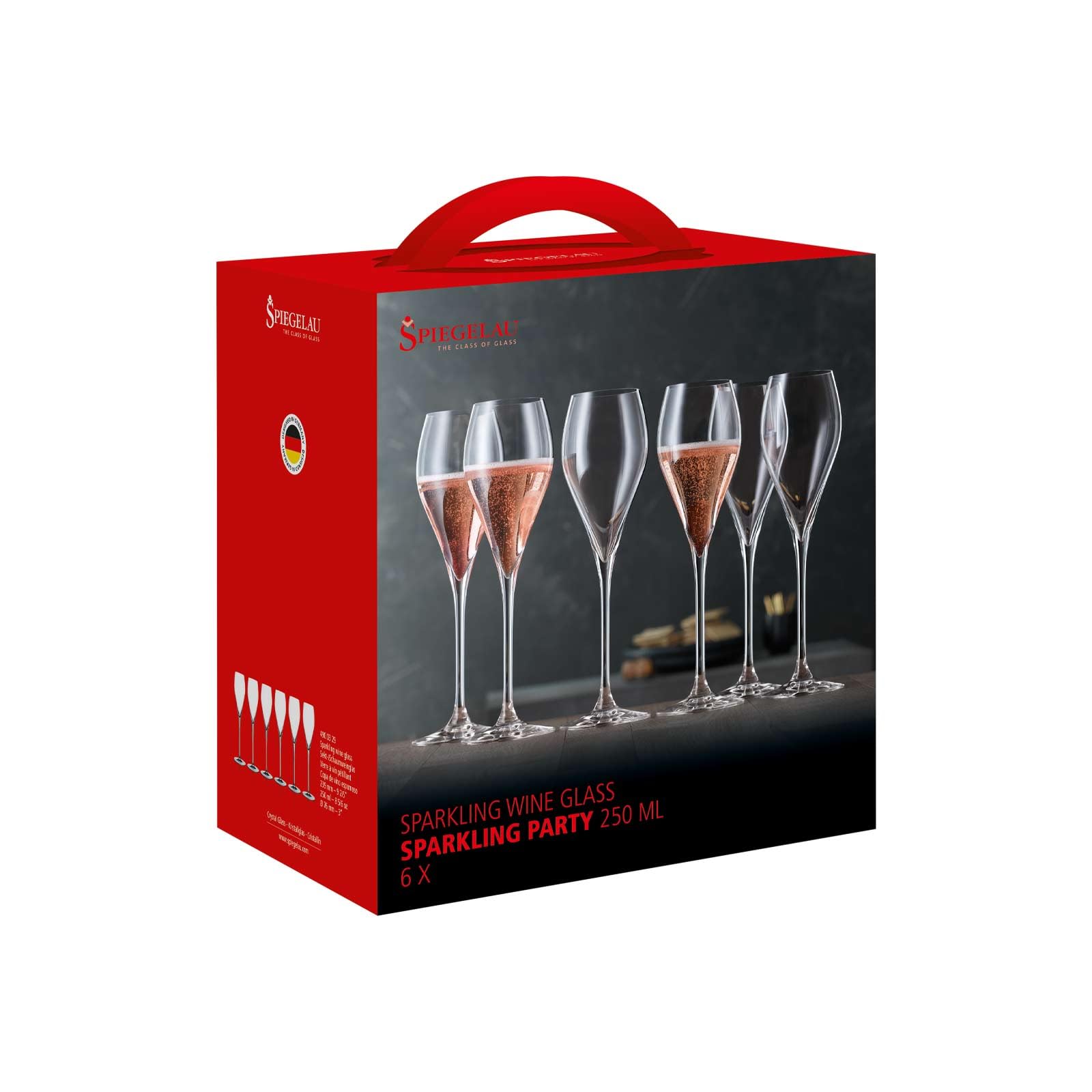 Spiegelau Champagner Gläser Sparkling Party 250ml, 6 Stück, Special Glasses, 4900329, Sektgläser aus Kristallglas, Champagnergläser spülmaschinenfest