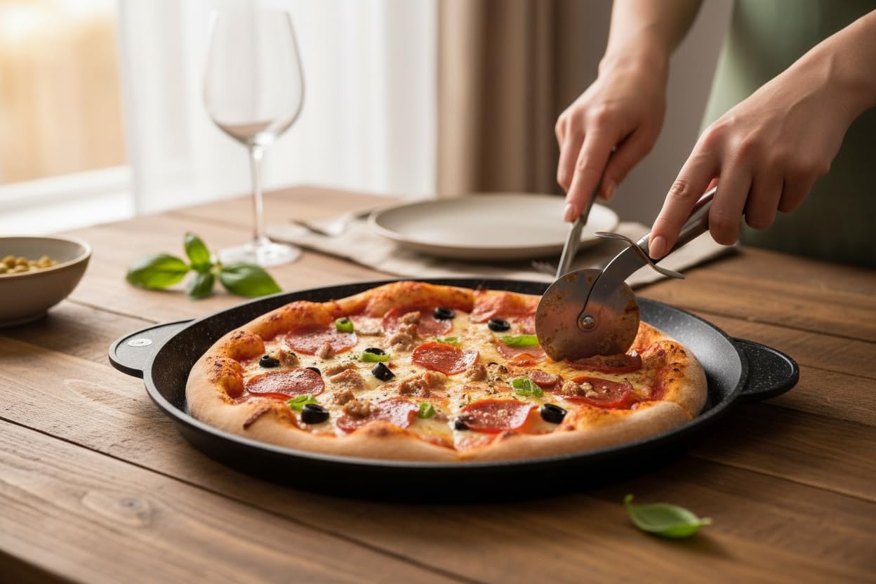 Plancha/Grill/Galetière Ronde Façon Pierre Induction revêtement Antiadhésif(LARGE 32CM)