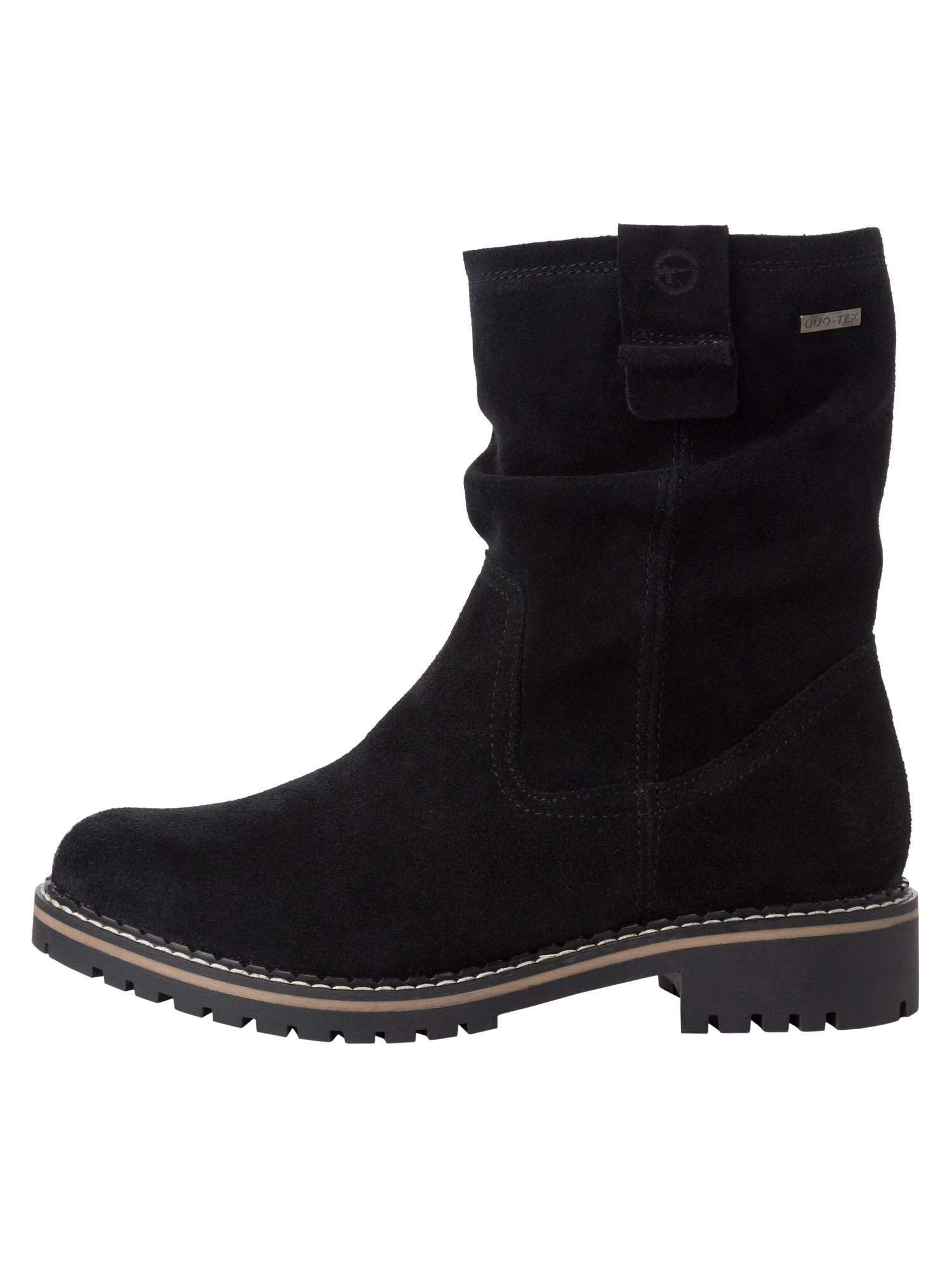 Tamaris Damen Warmfutter Stiefel Leder Blockabsatz Duo-Tex; BLACK, EU 37