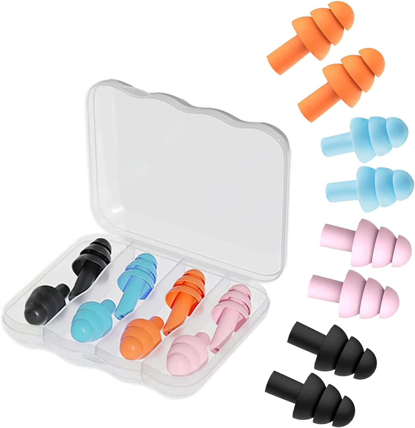 Earplugs for Sleeping,4 Pairs Noise Cancelling Silicone
