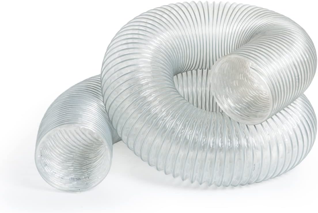 POWERTEC 70160 4" x 10' Anti Static PVC Dust Collection Hose for Dust Collector for Woodworking