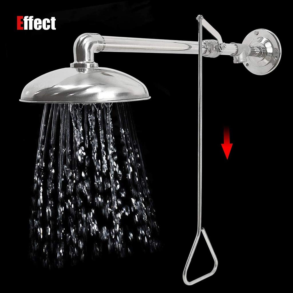 Sistema de ducha de emergencia con rociador, ducha de pared de acero inoxidable,ducha de emergencia con rociador, ducha de pared de acero inoxidable, fácil de usar, equipo de limpieza seguro