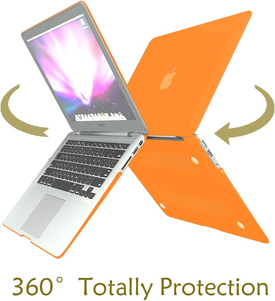 MacBook Case,Laptop Case,Plastic Hard Case,Only Compatible for MacBook 12 Inches Retina Display(A1534) with Keyboard Cover,Screen Protector,Cleaning Brush (Orange)