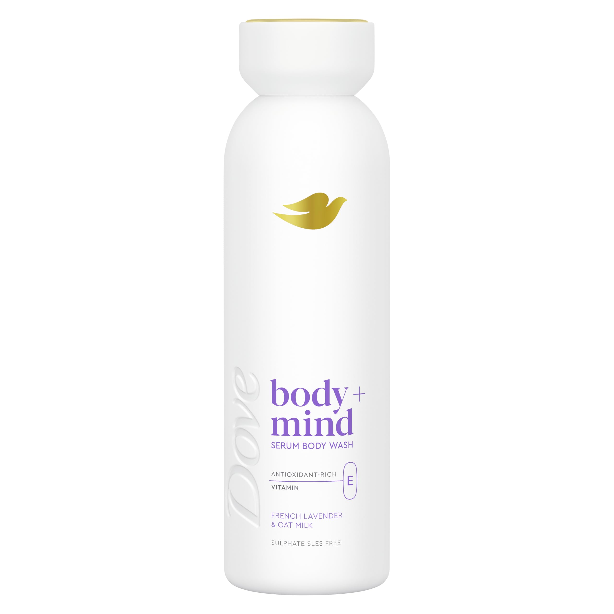 Dove Body + Mind French Lavender & Oat Milk Serum Body Wash body cleanser with antioxidant-rich vitamin E for glowing skin 350 ml