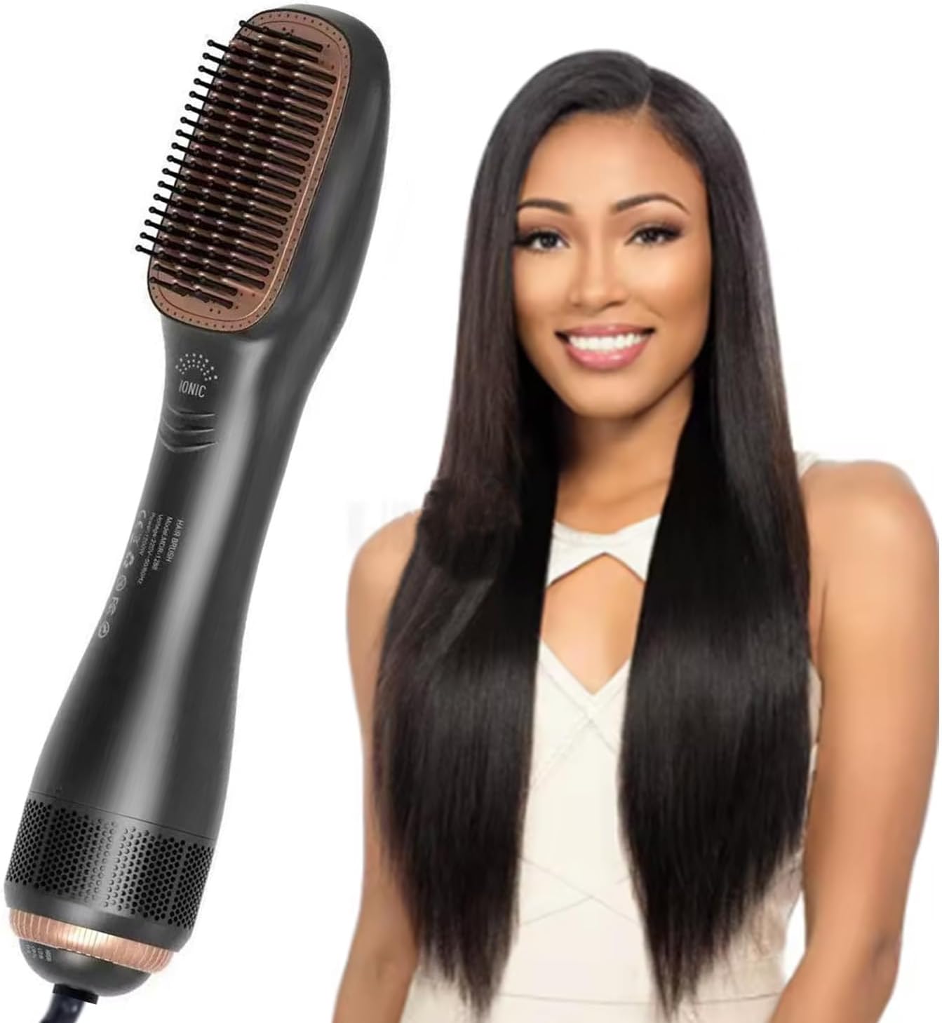 3-in-1 Hot Air Hair Brush, Multi-Function Hair Dryer Brush Blow Dryer Brush, Hair Styling Tools, Ionic Hair Straightener Comb, Negative Ion Hot Comb Hair Straightener for Women