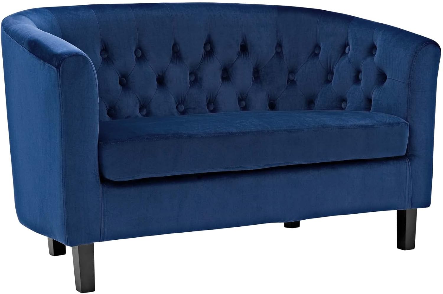 Modway Prospect Upholstered Performance Velvet Living Room, Loveseat and Two Armchair Set, Navy : Home & Kitchen