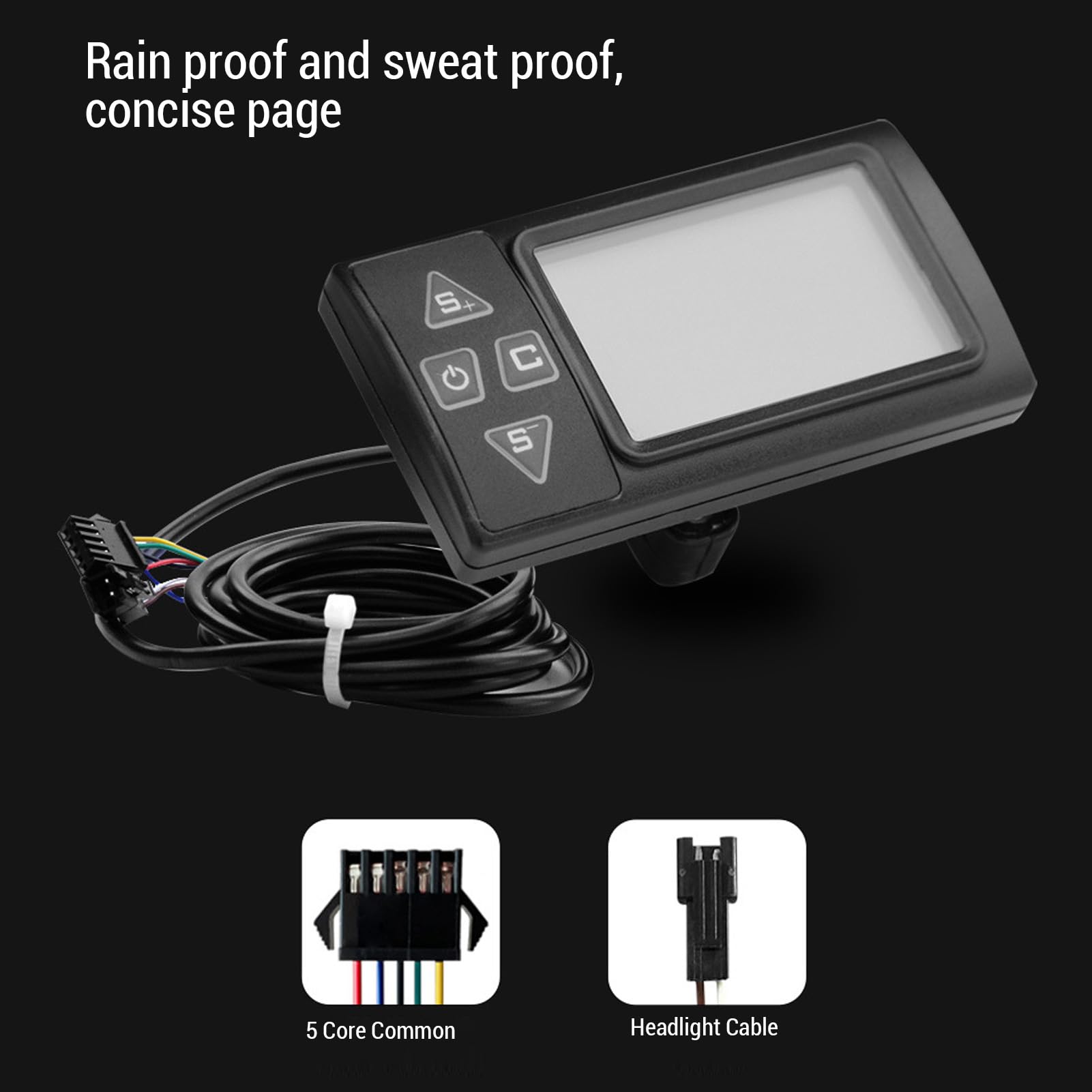 BuyWeek Kit de Contrôleur de Moteur sans Balais pour Vélo Électrique, DC 36V 48V 250W 350W 17A 3 Modes Contrôleur à Onde Sinusoïdale avec Panneau d'Affichage LCD S861 pour Trotinette Électrique