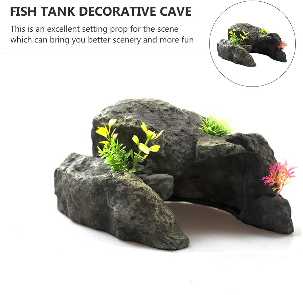 balacoo Climbing Turtle Basking Platform Hiding Cave Aquarium Decor for Turtles Reptiles Fish Tanks Stable Ramp for Natural Habitat Enhancement